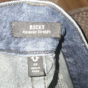 True Religion Ricky Relaxed Straight Jeans in Indigo Blue